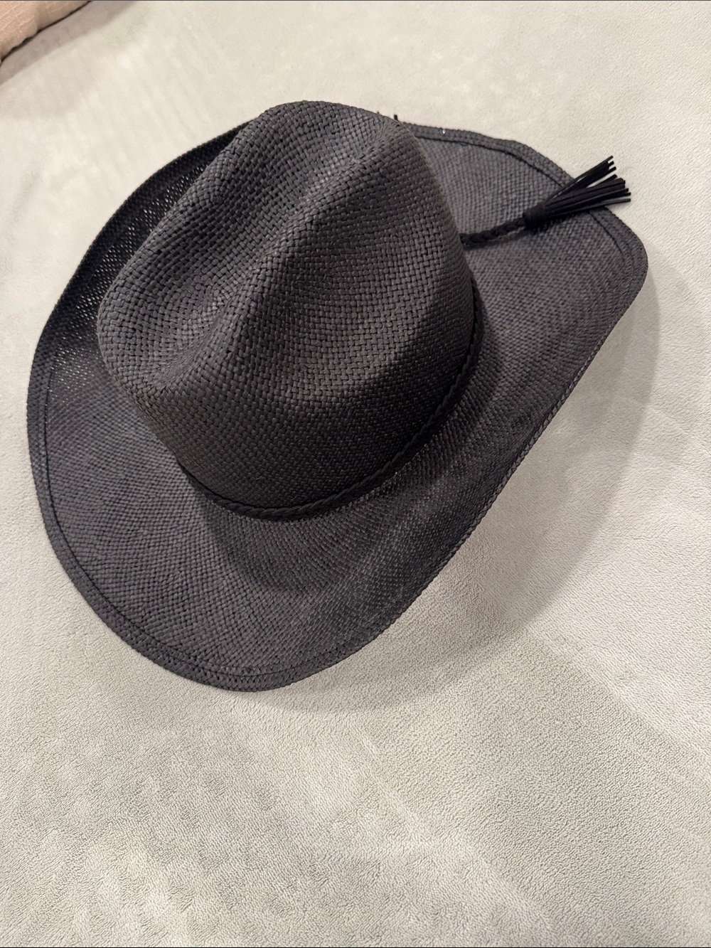 Idyllwind Black Straw Cowboy Hat with Tassel
